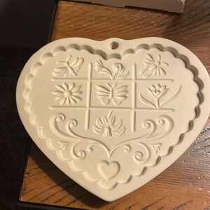 Heart Cookie Mold -  1996 Gardens of the heart, clay cookie mold